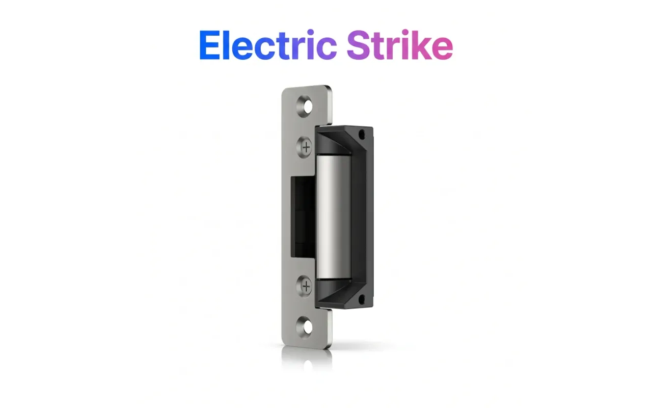 Illustrative electric strike door hardware